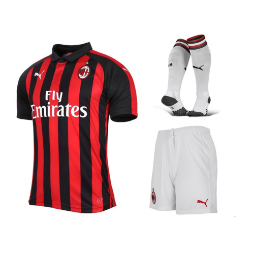 AC Milan 18/19 Home Soccer Sets (Shirt+Shorts+Socks)